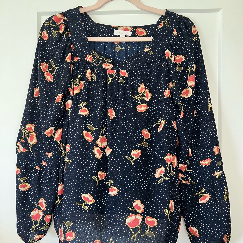 Floral Black Blouse